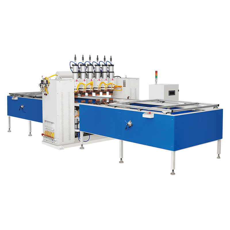 Hwashi Full Automatic Steel Wire Mesh Condenser Tembaga Buddy Tube dan Multi-Point Spot Welding Machine
