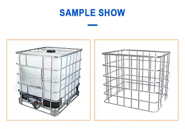1000l IBC mesin pengelasan tangki IBC jalur produksi otomatis mesin bingkai kandang IBC mesin