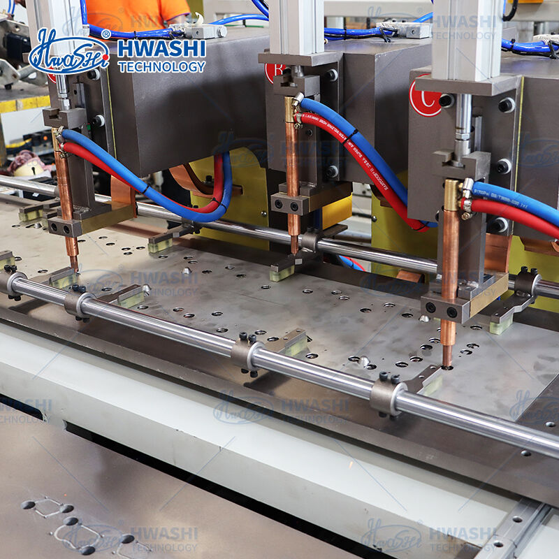 Mesin pengelasan titik otomatis dengan trafo MFDC dan sistem fixasi cepat untuk pengelasan gasket siklus 8 detik