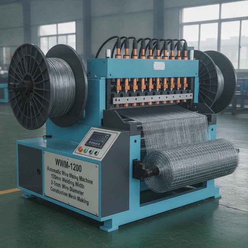 Mesin Las Kawat Otomatis WWM-1200 Lebar Las 1200mm Diameter Kawat 2-5mm Pembuatan Jaring Konstruksi
