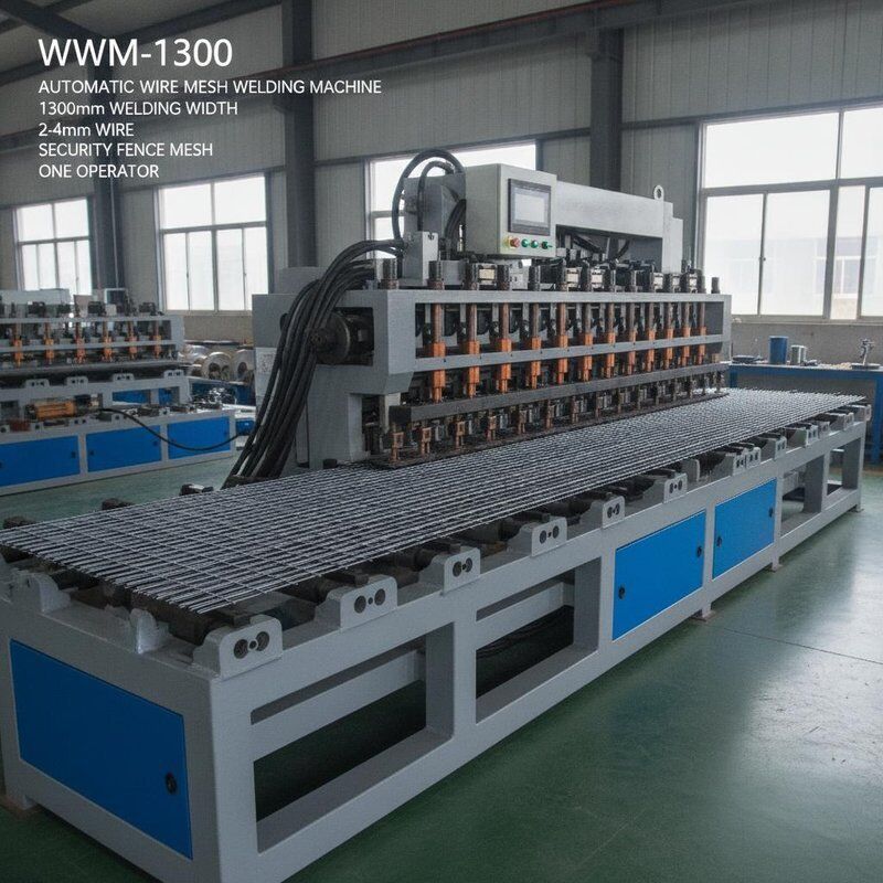WWM-1300 Mesin Pengelasan Wire Mesh Otomatis 1300mm Lebar Pengelasan 2-4mm Wire Security Fence Mesh Satu Operator