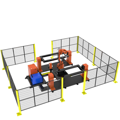 HWASHI 6 Axis CO2 MIG MAG TIG Robot Pengelasan Otomatis Panasonic Dengan Sistem Pengumpanan Kawat