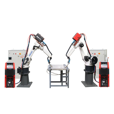 Mesin Robot Pengelasan Lembaran Aluminium 6 Axis Stasiun Kerja Robot Pengelasan MIG