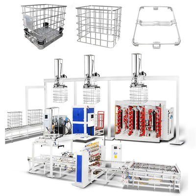 IBC Cage Frame Automatic Production Line PLC Dikendalikan Bulk Container Mesin Pengelasan