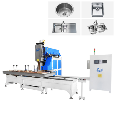 Hwashi Otomatis CNC Sink DC Seam Rolling Welding Machine untuk Stainless Steel Dapur Sink Bowl Membuat Mesin