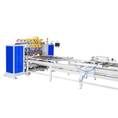 Hwashi Full Automatic Steel Wire Mesh Condenser Tembaga Buddy Tube dan Multi-Point Spot Welding Machine