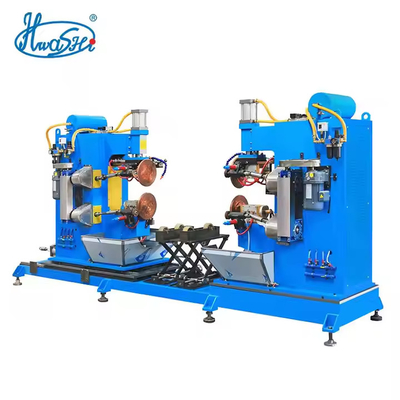 HWASHI Customized 380V Double Station Mesin Pengelasan Seam Bulat dan Uji Bukti Kebocoran
