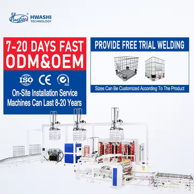 Hwashi IBC Container Frame Welding Machine IBC Tank Cage Mesin Pengelasan Otomatis