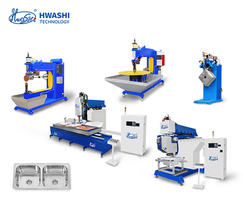 Hwashi Inox SS304 Dapur Mesin Pengelasan Seam Double Sink dan CNC Stainless Steel Sink Polishing Machine Grinder