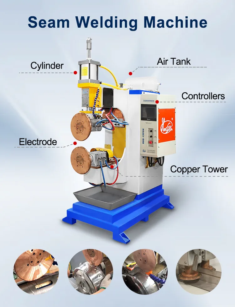 Hwashi Customized 38ov Double Station Fuel Tank Making Machine, Seam/Roll Weldingmachine untuk Tank 2