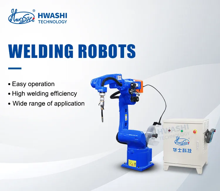 Hwashi Industrial CNC Welding Machine Robot 6 Axis dengan Servo, Welding Robot Arm Positioner Rack, Otomatis TIG Welding Robot 4